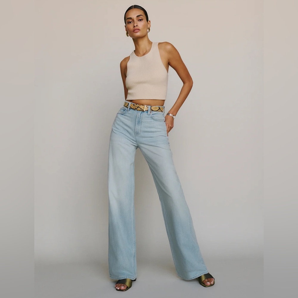 Reformation Light Blue Flare Jeans